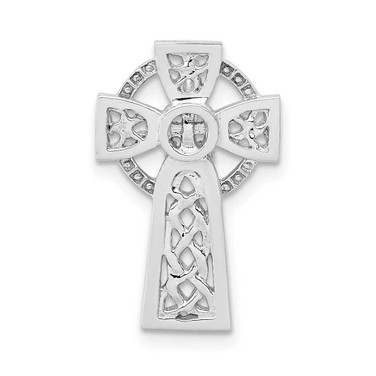 Image of 14K White Gold Polished Celtic Cross Slide Pendant