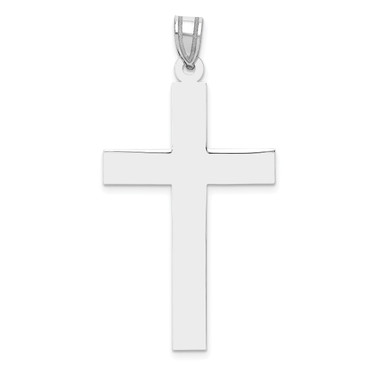 Image of 14K White Gold Polished Cross Pendant XWR35