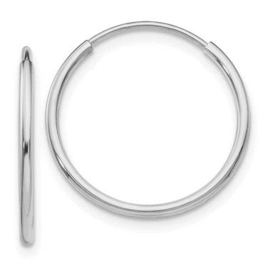 Image of 20mm 14K White Gold Polished Endless Tube Hoop Earrings TF790