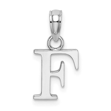 Image of 14K White Gold Polished F Block Initial Pendant