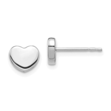 Image of 14K White Gold Polished Heart Post Earrings TH997