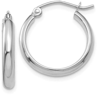 Image of 18mm 14K White Gold Polished Hoop Earrings TC649