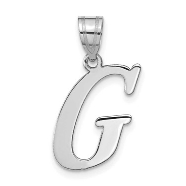 Image of 14K White Gold Polished Letter G Initial Pendant