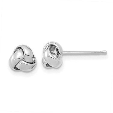 Image of 6.5mm 14K White Gold Polished Love Knot Stud Post Earrings TL1046W