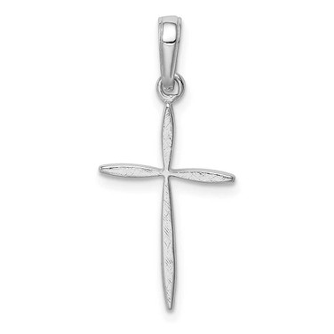 Image of 14K White Gold Polished Stick Cross with Tapered Ends Pendant