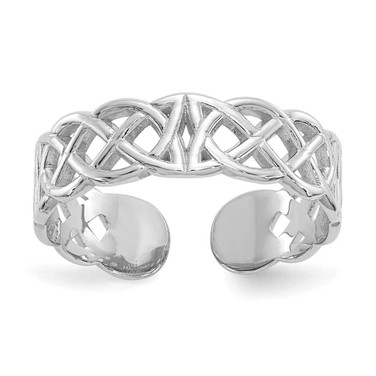 Image of 14K White Gold Polished w/ Design Toe Ring