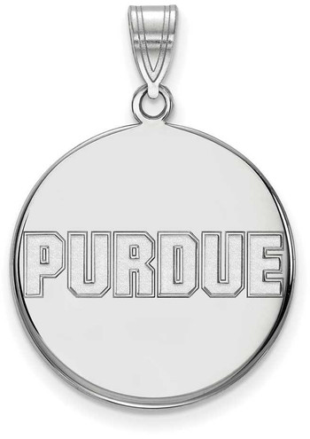 Image of 14K White Gold Purdue Large Disc Pendant by LogoArt