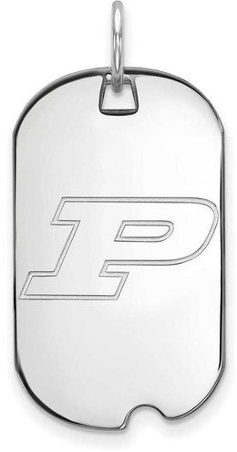 Image of 14K White Gold Purdue Small Dog Tag by LogoArt (4W022PU)