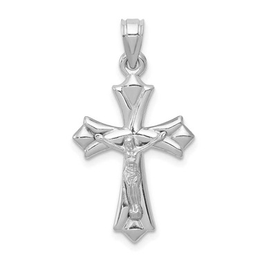 Image of 14K White Gold Reversible Crucifix / Cross Pendant D3251