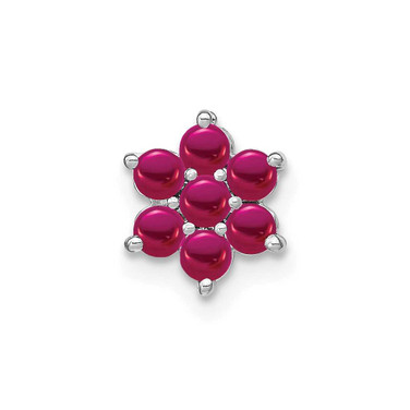 Image of 14k White Gold Ruby Floral Slide Pendant