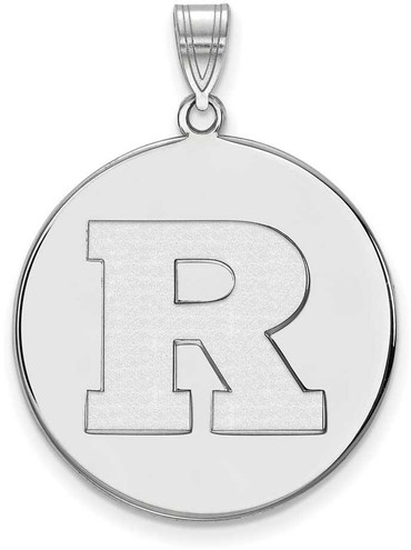 Image of 14K White Gold Rutgers XL Disc Pendant by LogoArt (4W021RUT)