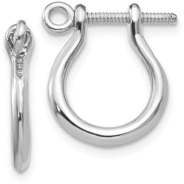 Image of 14K White Gold Shackle Link Screw Stud Earrings