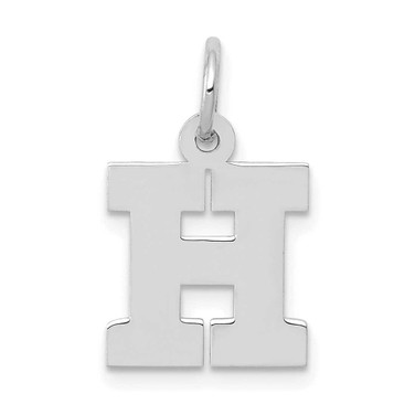 Image of 14K White Gold Small Block Initial H Charm