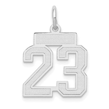Image of 14K White Gold Small Satin Number 23 Charm