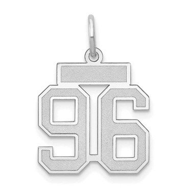 Image of 14K White Gold Small Satin Number 96 Charm