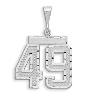 Image of 14K White Gold Small Shiny-Cut Number 49 Charm