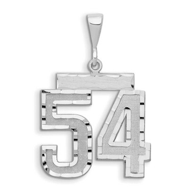 Image of 14K White Gold Small Shiny-Cut Number 54 Charm