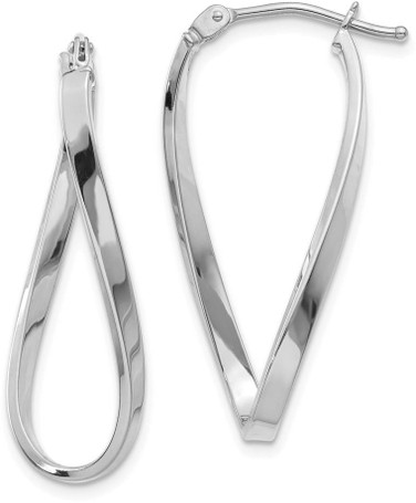 Image of 10mm 14K White Gold Small Twisted Earrings