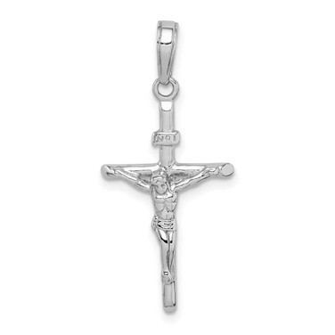 Image of 14K White Gold Stick Style Crucifix Pendant