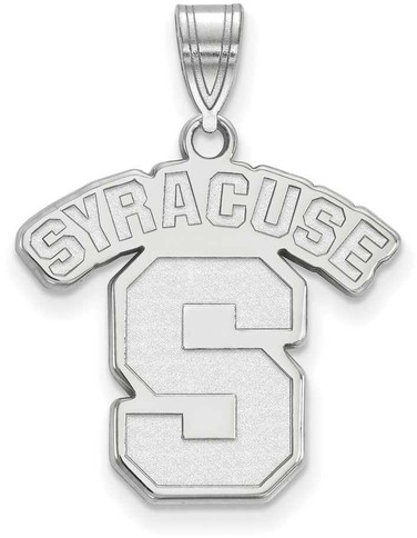 Image of 14K White Gold Syracuse University Large Pendant by LogoArt (4W004SYU)