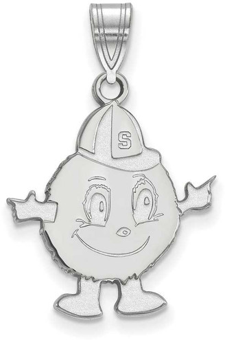 Image of 14K White Gold Syracuse University Large Pendant by LogoArt (4W025SYU)