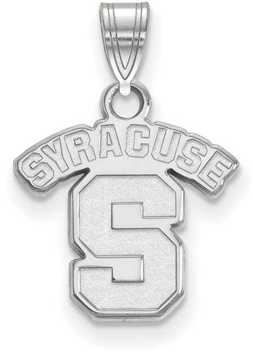 Image of 14K White Gold Syracuse University Small Pendant by LogoArt (4W002SYU)