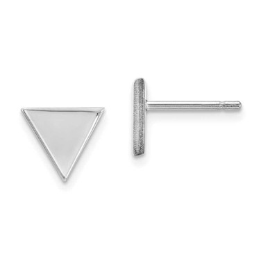 Image of 8mm 14K White Gold Triangle Stud Post Earrings