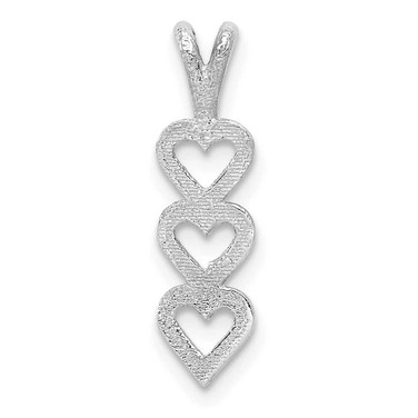 Image of 14K White Gold Triple Heart Pendant