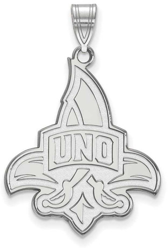 Image of 14K White Gold University of New Orleans XL Pendant by LogoArt