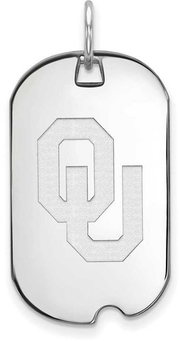 Image of 14K White Gold University of Oklahoma Small Dog Tag by LogoArt (4W028UOK) Image of 14K White Gold University of Oklahoma Small Dog Tag by LogoArt (4W028UOK)