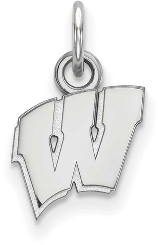 Image of 14K White Gold University of Wisconsin X-Small Pendant by LogoArt (4W001UWI)
