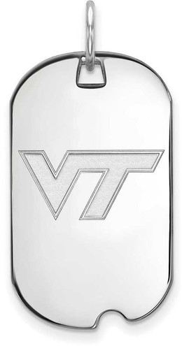 Image of 14K White Gold Virginia Tech Small Dog Tag by LogoArt