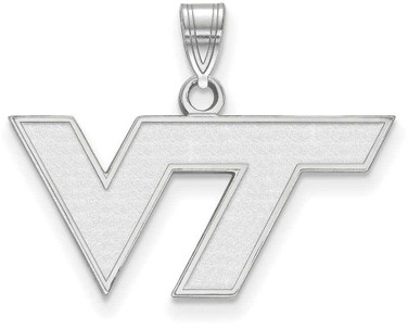 Image of 14K White Gold Virginia Tech Small Pendant by LogoArt (4W002VTE)