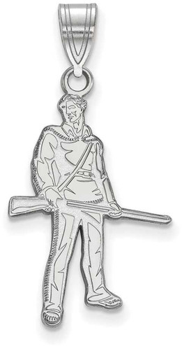 Image of 14K White Gold West Virginia University Medium Pendant by LogoArt (4W045WVU)