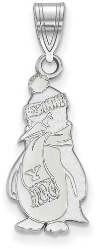 Image of 14K White Gold Youngstown State University Large Pendant by LogoArt (4W006YSU)