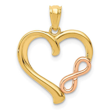 Image of 14K Yellow & Rose Gold Polished Infinity Heart Pendant