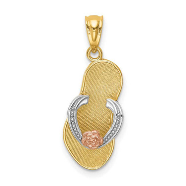 Image of 14k Yellow & Rose Gold w/Rhodium Sandal Pendant