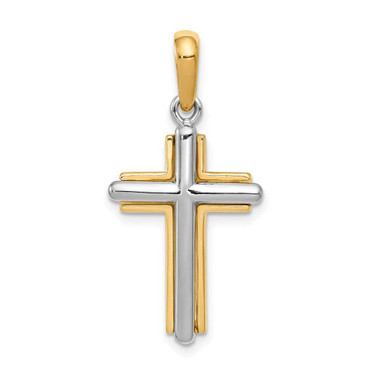 Image of 14K Yellow & White Gold Cross Pendant CG11