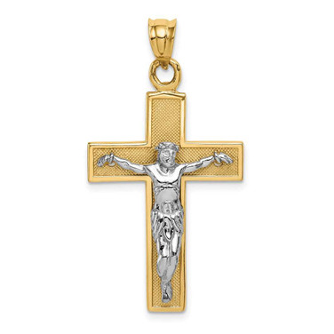 Image of 14K Yellow & White Gold Crucifix Pendant C2025