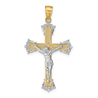 Image of 14K Yellow & White Gold Crucifix Pendant C4519