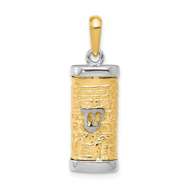 Image of 14K Yellow & White Gold Mezuzah Pendant K1312