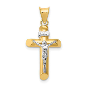 Image of 14K Yellow & White Gold Polished Crucifix Pendant K6279