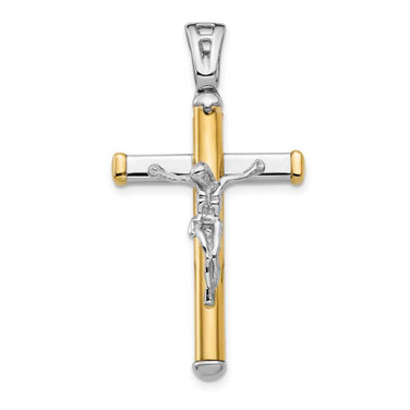 Image of 14K Yellow & White Gold Polished Crucifix Pendant LF862