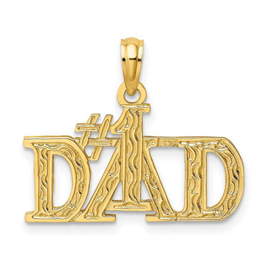 Image of 14K Yellow Gold #1 Dad Pendant C3024