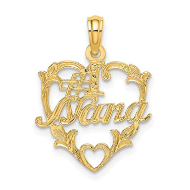 Image of 14K Yellow Gold #1 Nana In Heart Pendant