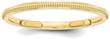 Image of 14K Yellow Gold 1.5mm Milgrain Band Ring Image of 14K Yellow Gold 1.5mm Milgrain Band Ring
