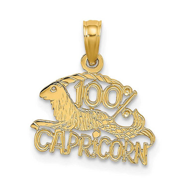 Image of 14K Yellow Gold 100% Capricorn Pendant