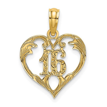 Image of 14K Yellow Gold 16 Inside Heart Pendant