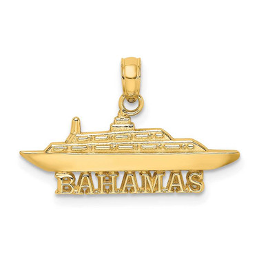 Image of 14K Yellow Gold 2-D Bahamas Cruise Ship Pendant