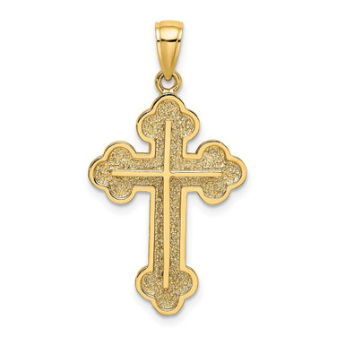 Image of 14K Yellow Gold 2-D Cross w/ Spade Ends Pendant